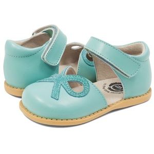 Turquoise Glitter Bow Mary Jane Sandal